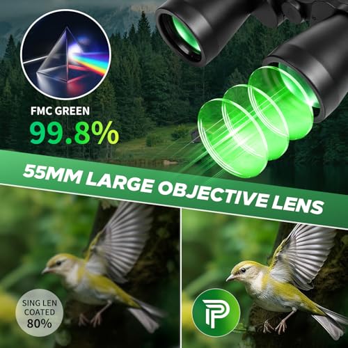 Binoculares Pankoo 20x55 con visión nítida y enfoque fácil miniatura 4