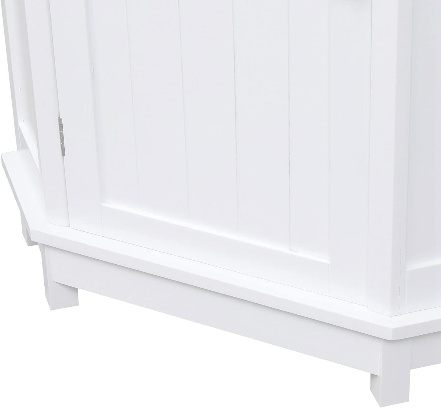 Corner Cabinet with Door - Bathroom Storage with Removable Shelves - White