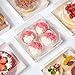 ZORRITA 7 x 7 x 4 Inches Paper Cake Boxes with Clear Lids, 20 Pack Disposable Charcuterie Boxes Square Food Containers for 4-6 Inch Cake, Dessert, Pie, Cupcake, Bakery (White)