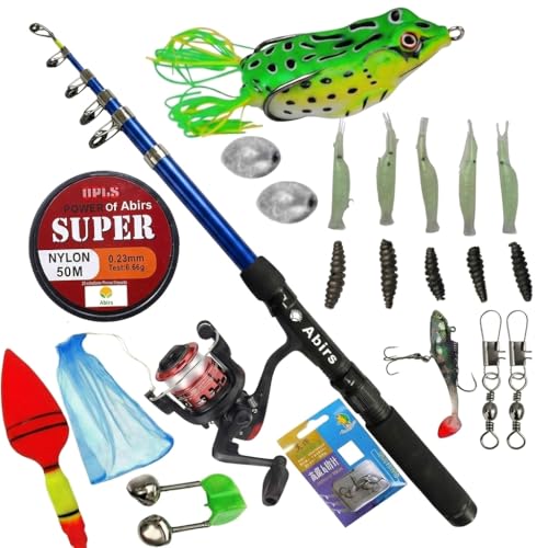 Image of Ultimate 210cm Telescopic Fishing Rod Reel Combo Kit Perfect for Beginners Durable Fiber Glass Construction Instant Setup and Powerful Performance