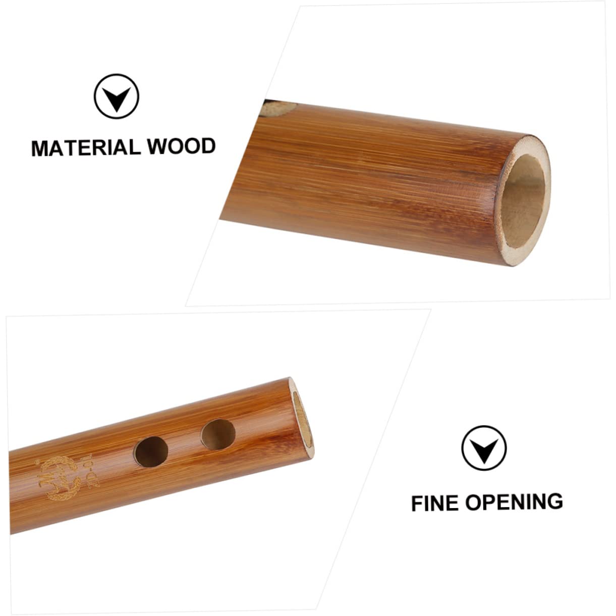 Vaguelly Flûte en Bois Marron Petite Taille Piccolo Pratique Ouverture Fine et Soufflage Facile, Paquet de Rangement en Tissu pour Apprentissage et Musique Traditionnelle