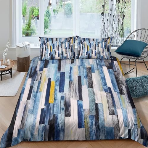 Housse de couette art abstrait 200x200 microfibre super douce anti-plis avec zip - 4