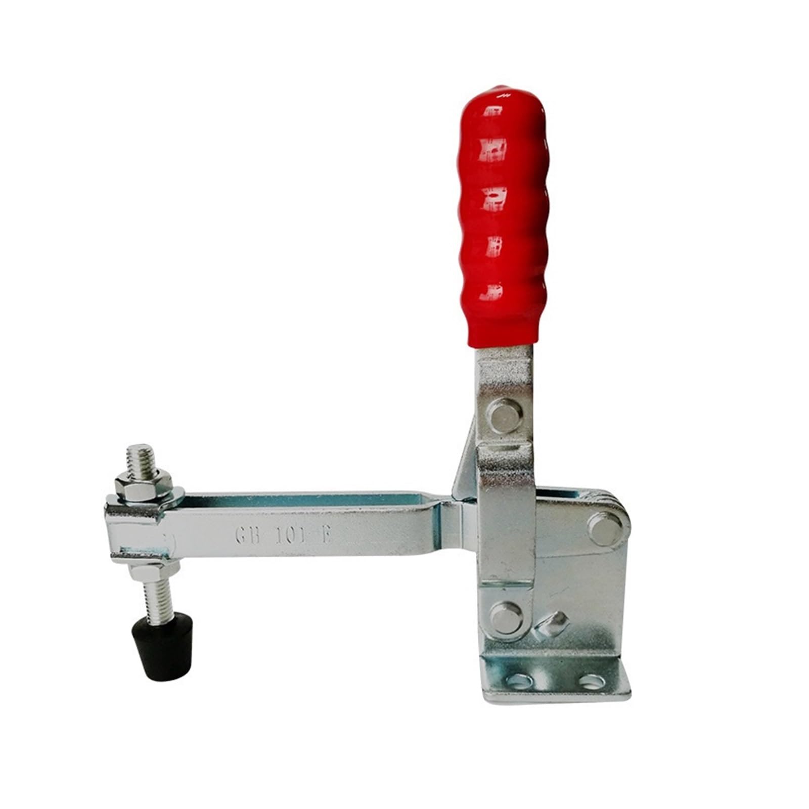 Morsetti orizzontali 1 morsetto a ginocchiera verticale a sgancio rapido 101E, capacità di tenuta 396 libbre/180 kg, antiscivolo, rosso, con barra lunga