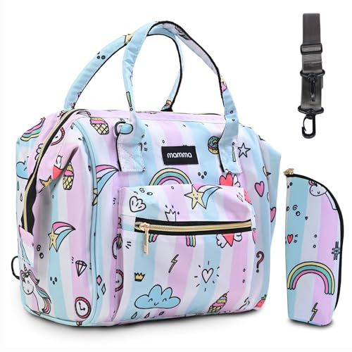 Image of MAMMA Diaper Bag for mothers for travel | Small Baby Bag for mother Travel, 3 ways carry | Mini Diaper Bags for Mom for Travel, Waterproof Baby Diaper Bag for mother carry with 9 months warranty