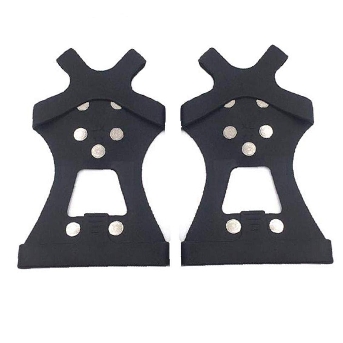Crampons Crampons à Glace Traction Chaussures antidérapantes poignées Chaussures Couverture Crampons de Glace Bottes de randonnée Crampons avec 10 Dents Noir M 1 Paire