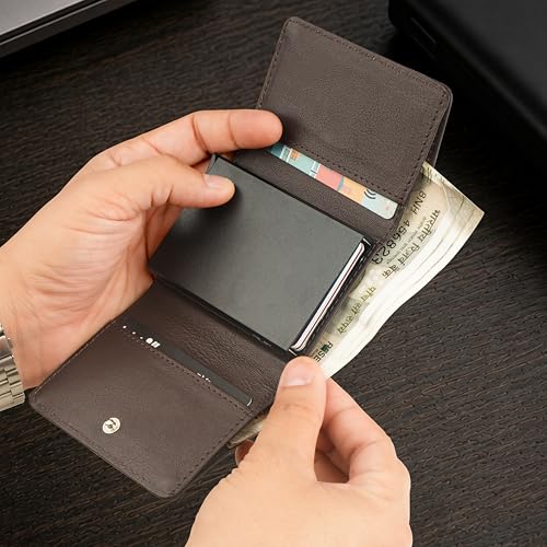The Wallet Store Classic Maverick Slim RFID Wallet (Brown) - Image 7