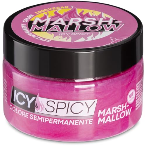 Icy Spicy, Maschera Colorante Semipermanente senza Ammoniaca con Estratto di Fiori di Loto e Baobab, Durata da 6 a 8 Lavaggi, Tinta per Capelli Temporanea, Colore Marshmellow, 100 gr