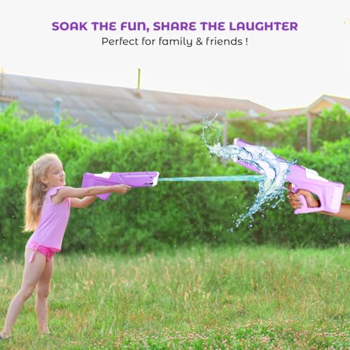 Image of VikriDA Big Size (44 * 13cms) Holi Electric Pichkari Water Gun with Dual Rechargeable Battery for Kids, 600CC & Excellent Range 40FT,Automatic High-Pressure Water Gun - Multicolor