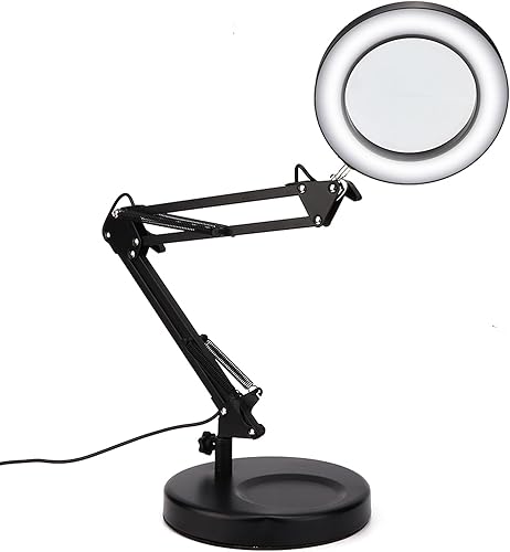 Miniatura 8 de Lámpara de lupa, lámpara de aumento regulable, brazo oscilante ajustable, lupa iluminada, lámpara de escritorio, lámpara de escritorio USB, lámpara