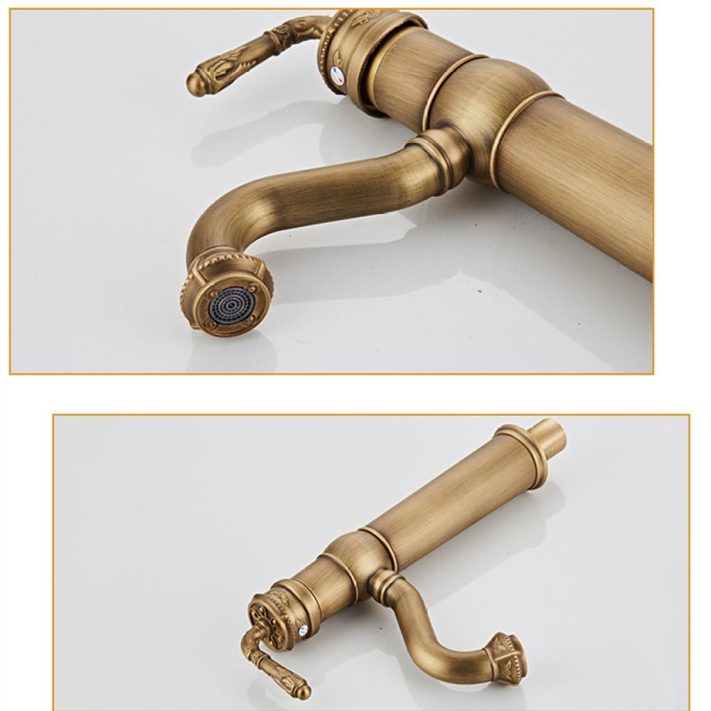 Amazon | 浴室の蛇口クラシックホットコールドミキサータップシングル