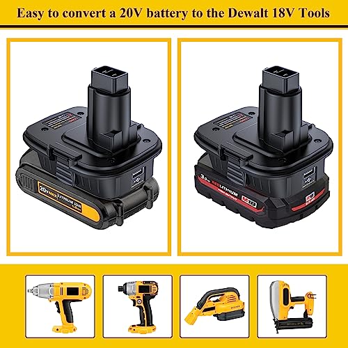 Image of Replace for DEWALT Battery Adapter 20V to 18V, Convert M-18Battery to DW Tools, Compatible with Dewalt 20V & M-18 Batteryfor DW Tools