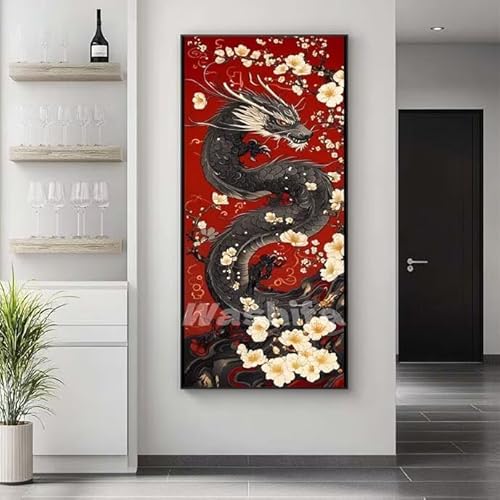 �������G �� �h���S�� �����h��G �L�b�g DIY ��l ���S�Ҍ��� �f�W�^�����G ��h�� �����L�b�g�ɂ��G�� Paint By Numbers �A�N�����y�C���g ���ʉ� �����Ńy�C���g �z�[�� �I�t�B�X���� �M�t�g 20x40 cm, �t���[���Ȃ�