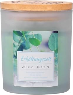 Candle Factory Wellness Scented Candles in Frosted Glass with Bamboo Lid Made of Ve…