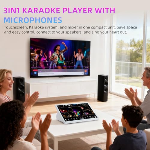 Image of InAndOn Karaoke Machine for Adults: Karaoke Players with 15.6 inch Touchscreen | All-in-one Karaoke Machine Built-in Mixer, 2 Wireless Mics, YouTube Integration, Professional Karaoke System for Party