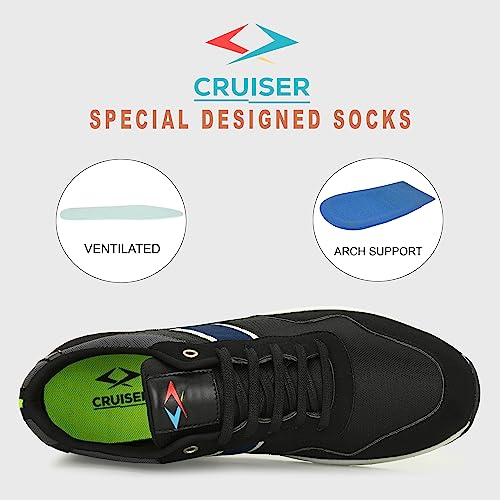 Image of Cruiser Mens Running Shoes|Everyday Sneakers with Effortless Vibes|Casual Breathable Walking Shoes|Sport Athletic Sneakers|Gym Comfortable Lightweight Shoes (Pace-1)