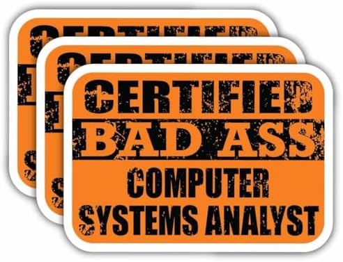 (x3) Certified Bad Ass Computer Systems Analyst Magnets | Cool Funny Occupation Job Career Gift Idea | Magnet Decal for Fridges, Toolboxes, Lockers, Helmets, Hard Hats image 5
