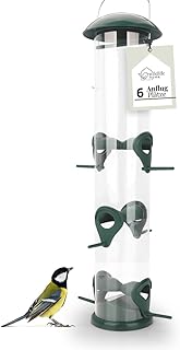 WILDLIFE HOME Körner Bird Feeder I 40 cm with 6 Approach Places I Bird Feeding Station for Hanging, Feeding Column, Grains Wild Birds Feeder Silo product image