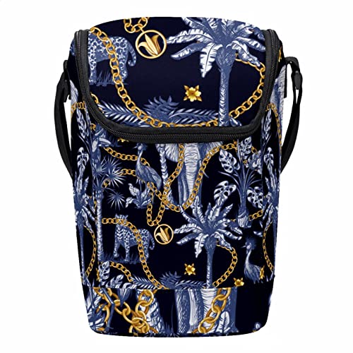 Lonchera pequeña reutilizable para hombres con estampado animal de leopardo 2