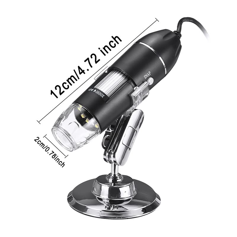 Microscope 1600X 8 LED Adjustable Electronic Digital Microscope(1600X)