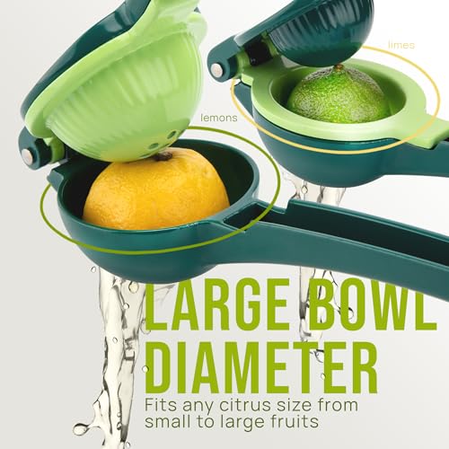 Image of Zulay Kitchen Metal 2-in-1 Lemon Squeezer - Sturdy Max Extraction Hand Juicer Lemon Squeezer Gets Every Last Drop - Easy to Clean Manual Citrus Juicer - Easy-Use Lemon Juicer Squeezer - Green /Lime