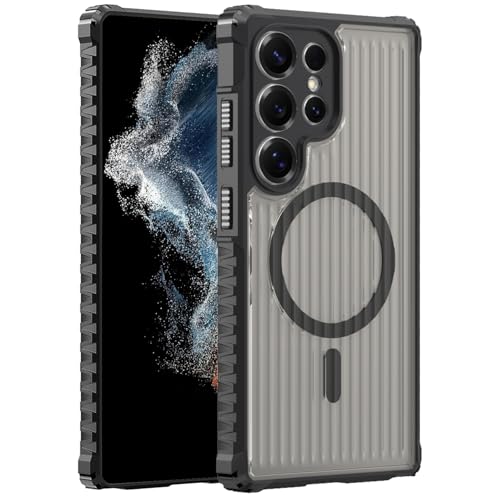 THMEIRA Magnetic for Samsung Galaxy S22 Ultra Case [Compatible with MagSafe] [Military Grade Drop Protection] [Camera Protection] [Non-Slip] [Shockproof] [Slim Fit] 6.8'' - Black