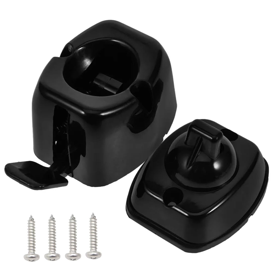 Fitspi Black Door Retainer Catch Rv Door Holder Retainer Kit For Caravan, Campervans, Motorhome, Trailer (Black)