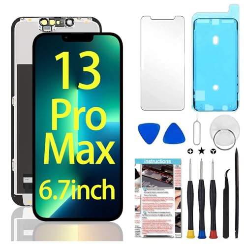 TSIOFO for iPhone 13 Pro Max Screen Replacement 6.7 inch 3D Touch LCD Display Digitizer Assembly with Repair Tools Compatible with Model A2484 A2641 A2643 A2644 A2645