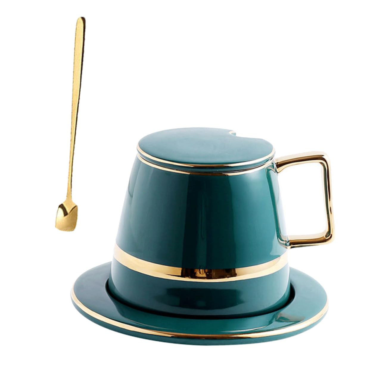 OUNONA Tazze da Caffè in Ceramica Tazza da Tè Piattino Tazze da Caffè e Tè per Uso Domestico e Ufficio Adatte Bevande Calde e Fredde