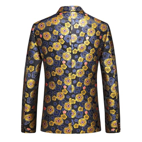 Men's Floral Print Performance Suit Set 2-Piece Stage Tuxedo Blazer Pants for Singers Weddings3