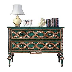 HOUKAI Armoire d’entrée Lumineuse canapé Vintage Vert Buffet Armoire Chambre casier (Color : A, Size : 120cm)