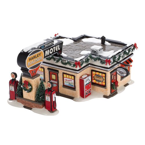 Department 56 Original Snow Village Harley Roadside Motel Lit House, 4.33-Inch