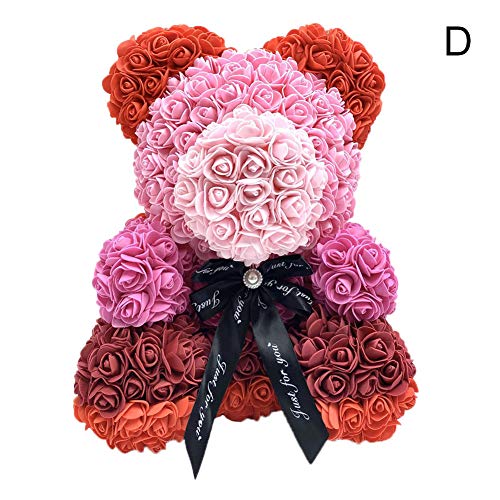 EFE Rose Bear Flower Fe Handmade Rose Soap Flower Bear Cute Eternal Flower Bear Rainbow Color Valentines Day Romantic Gift