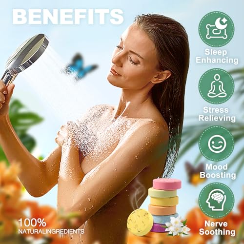 Hatisan Shower Steamers Aromatherapy, Shower Bombs with Essential Oils, Self Care and Relaxation Spa Kit Gifts for Women(6PCS) - Image 5