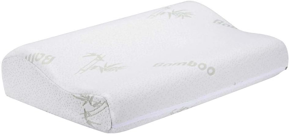 Memory Foam Pillow Cervical Contour Care Pillow - Anti-snore Hypoallergenic Sleep Pillow Chiropractor Recommended Orthopaedic Pillow for Back and Side Sleepers 50×30cm