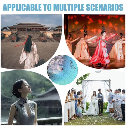 Paraguas de seda asiático para disfraces fiestas y danza 4