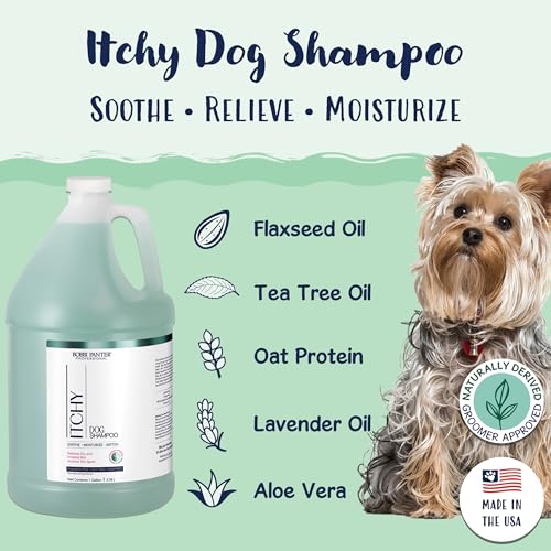 Image of Bobbi Panter Itch Relief Dog Shampoo Tea Tree, Lavender & Flaxseed - Soothing Natural Formula for Itchy & Irritated Skin, Moisturizing, Tear-Free, 16:1 Concentrate, 1 Gallon (Case of 4)