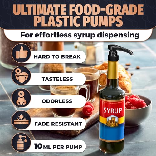 Torani and DaVinci BLACK Syrup Pumps, Fits 25.4 Oz/750Ml Bottles (Pack of 4)