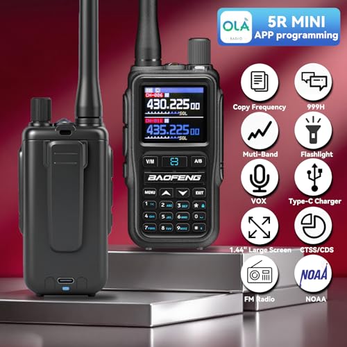 Image of BAOFENG UV5RMINI Two Way Radio NOAA Weather Radio Dual PTT 999CH Survival Radio APP Programming Copy Frequency Ham Radio