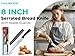 HAUSHOF Bread Knife with Sheath, 8-Inch Serrated Bread Knife for Homemade Bread, 5Cr15Mov Premium Stainless Steel Bread Cutter with Gift Box for Mom Dad, Full Tang and Ergonomic Handle