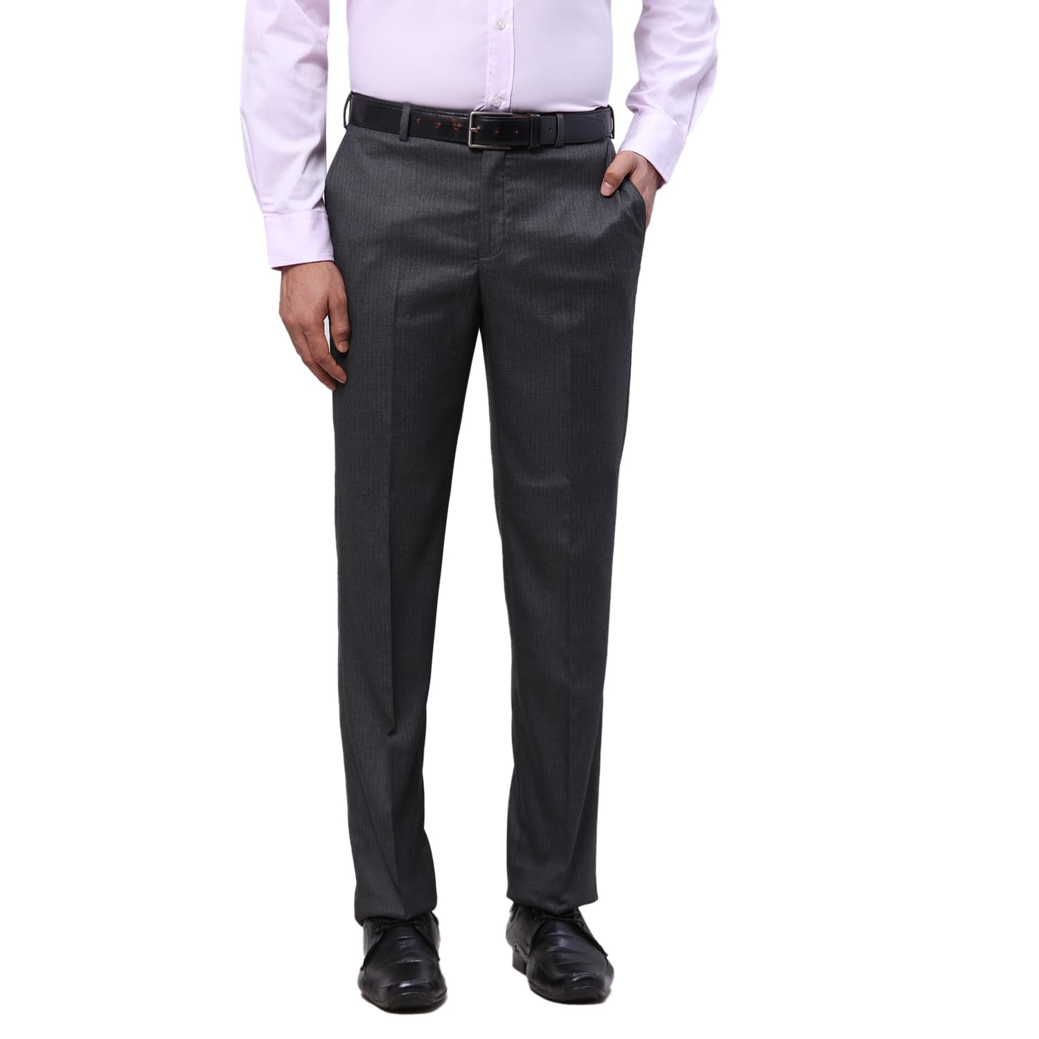 park avenue Men Smart Fit Stripe Pattern Poly Viscose Blend Pleatless Formal Trouser-picture-21