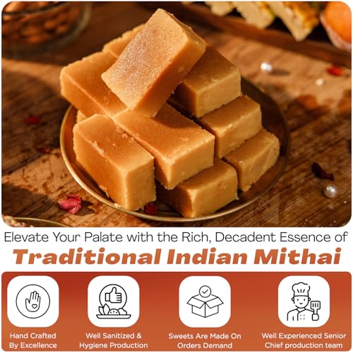 Image of ASHA SWEETS Handcrafted Mysore Pak (Pack of 4 x 500g) | Made with Pure Desi Ghee | Melts in Mouth | Special Indian Mithai | Delicious & Healthy Exclusive Sweets Gift Box | Traditional Taste of Mysuru