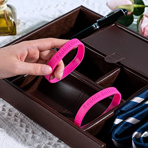 Boobie Buddies Pink Ribbon Silicone Bracelet - Adult Size3