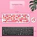 Wireless Bluetooth Keyboard,3 Devices Switchable, Typewriter Style,100-Key,Retro Round Keycaps,Universal Compatible with Bluetooth-Enabled Android/Windows/iOS/Chrome/iPhone/iPad/Laptop(pink)