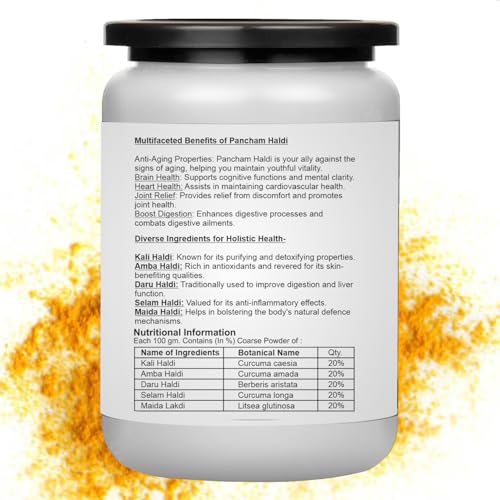 Image of The Original Pancham Haldi Powder,100gm (pack of 2) | Ayurvedic Turmeric Blend with 5 Types of Turmeric | Pure & Natural | Good for inflammation & Strong immunity booster