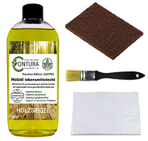 Contura Holzöl SET lebensmittelecht Holzpflegeöl Holzpflege Holzöl Schneidbrett Tisch Arbeitsplatten Möbelöl Holzschutz nachölen auffrischen pflegen Holzpflegeset Cover