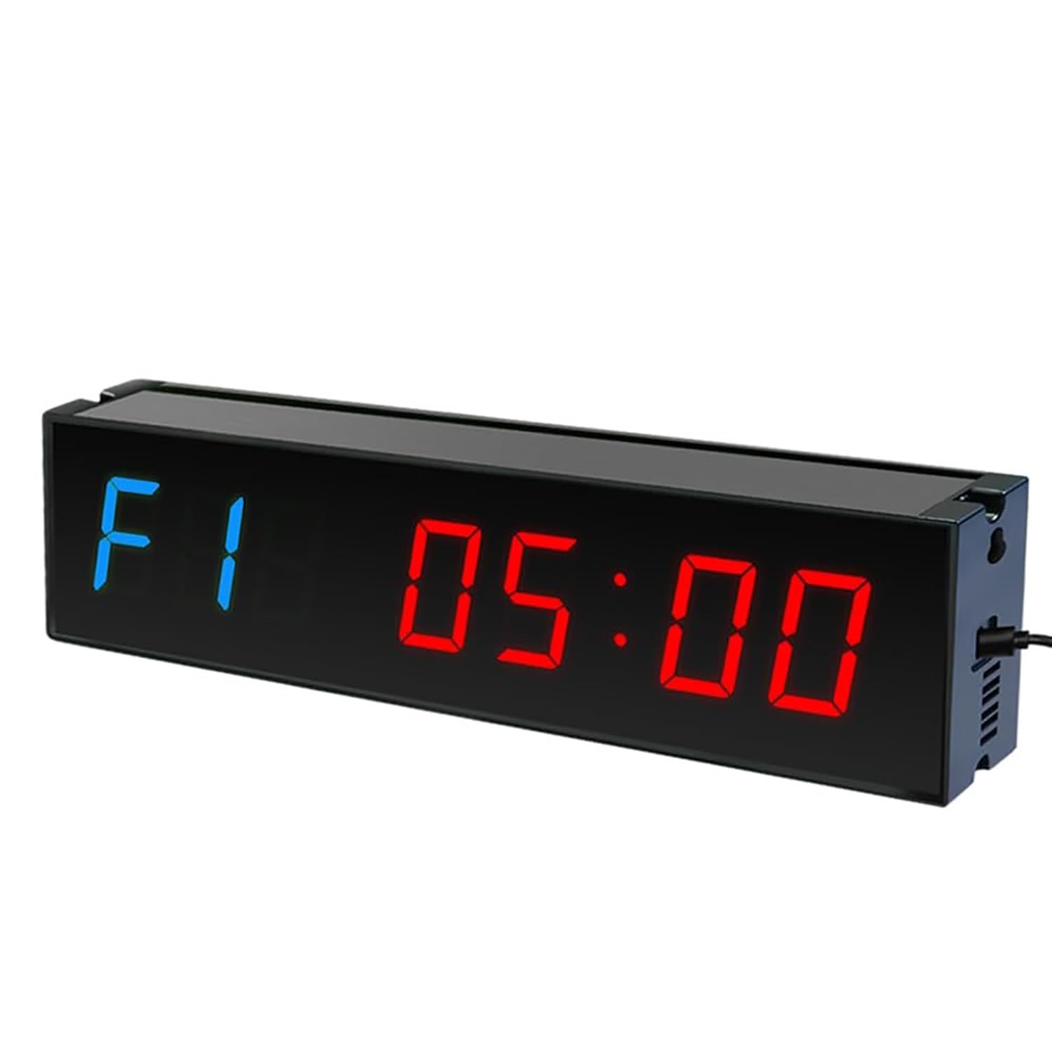 Minuterie d'intervalle d'horloge de gymnastique, horloge murale à affichage LED de 1,5 pouces, volume de sonnerie réglable, avec compte à rebours/monter à distance, chronomètre, pour exercices d'entra