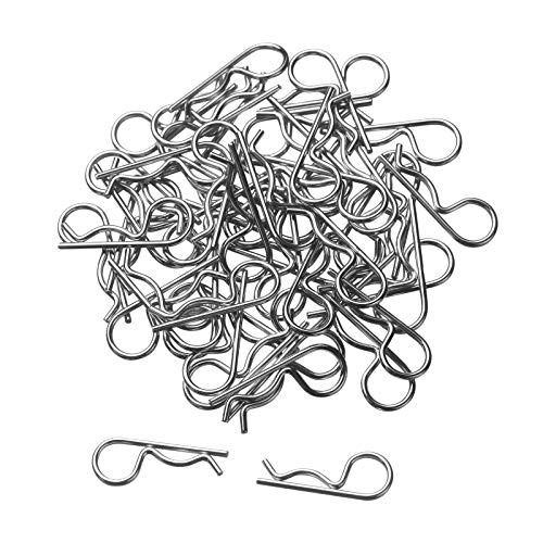 RC Body Clips, 1.4mm Springy Steel R Pins, RC Car Body Shell Replacement Parts for All 1/10 Traxxas Slash Stampede Rustler HSP Redcat HPI RC Truck Buggy Vehicle (100p/lot)
