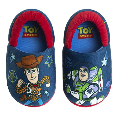 Image of Disney Boys’ Toy Story Slippers – Buzz and Woody Fuzzy Slippers (Toddler/Kid)