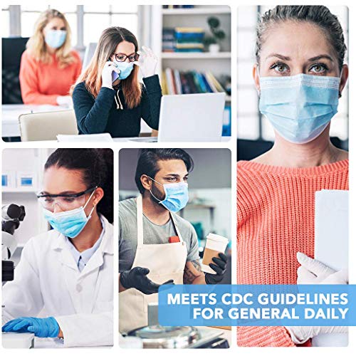 Face Masks, 3 Layer, Adult, Blue, 50 Packs Come With Independent Box Packages, By Dxlover Fullfilled By Amazon, Large #TOP6