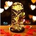 Minterest Rosa Eterna,Rosa de Cristal con luz LED,Regalos para San Valentin,Regalos San Valentin para Mujer